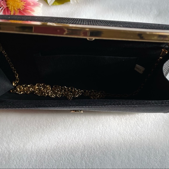 Black Luxe Clutch with Gold Detail - Picture 7 of 10